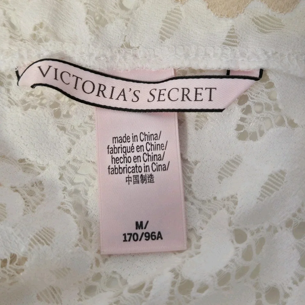 Victoria’s Secret Lace Teddy Nightie Sexy Size M‎ Off White Lingerie Romper